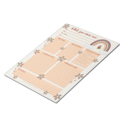 Owl Rainbow Substitution Report Notepad Notizblock (angewinkelt)