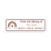 Owl Rainbow Teacher Class Library Budget Label (Vorne)