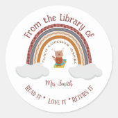 Owl Rainbow Teacher Classroom Library Stickers (Vorderseite)