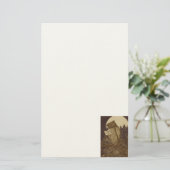 Owl Reading a book of Moonlight Briefpapier (Stehend Vorderseite)