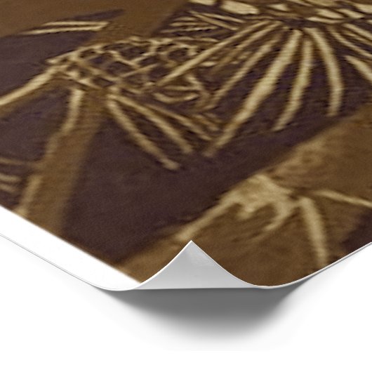 Owl Reading a book of Moonlight Poster (Ecke)