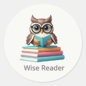 Owl Reading Book Süße Tier Sticker (Vorderseite)