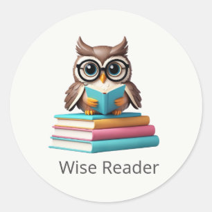 Owl Reading Book Süße Tier Sticker