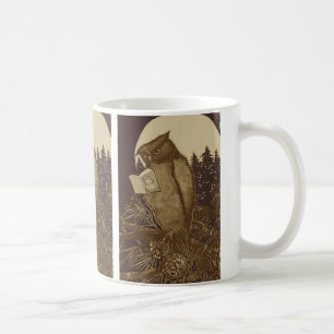 Owl Reading by Moonlight Kaffeetasse