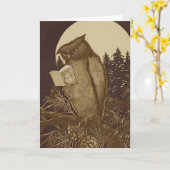 Owl Reading by Moonlight Karte (Gelbe Blume)