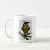 Owl Reading on Branch Kaffeetasse (Links)