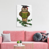 Owl Reading on Branch Leinwanddruck (Insitu (Wohnzimmer))
