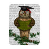 Owl Reading on Branch Magnet (Vertikal)