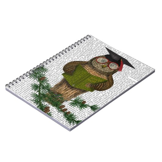 Owl Reading on Branch Notizblock (Linke Seite)