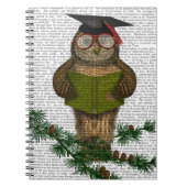 Owl Reading on Branch Notizblock (Vorderseite)