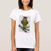 Owl Reading on Branch T-Shirt (Vorderseite)