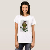 Owl Reading on Branch T-Shirt (Vorne ganz)