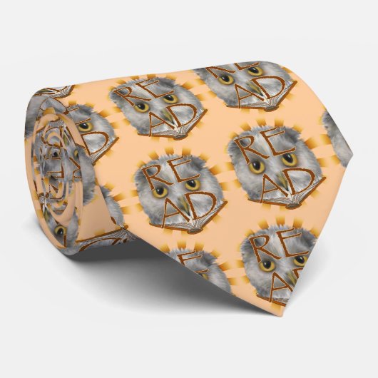 Owl Reading Teacher Krawatte (Gerollt)