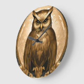 Owl Retro Art Déco Große Wanduhr (Winkel)