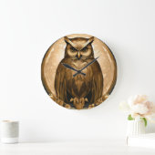 Owl Retro Art Déco Große Wanduhr (Zuhause)