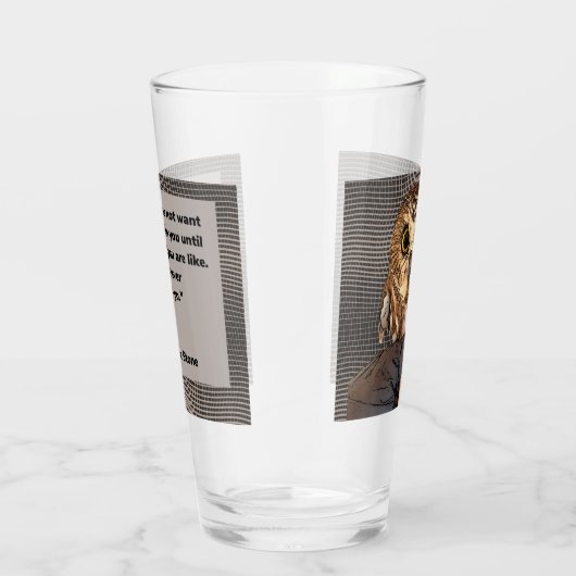 Owl, Rockefeller, Zitat, zweiseitig, Glas (Rechts)