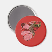 Owl Round Magnet (Vorderseite/Rückseite)
