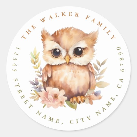 Owl Round Stickers (Vorderseite)