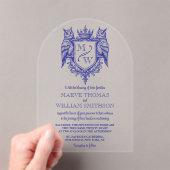 Owl Royal Crest Monogram Arch Wedding Invitation Acryleinladungen (Insitu (Handheld))