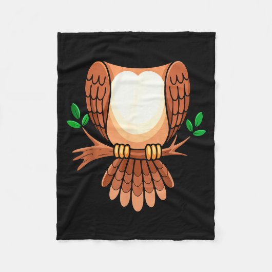 Owl Shirt Adult Men Women Kids Owl Costume Fleecedecke (Vorderseite)