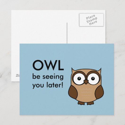 Owl sieht dich postkarte (Vorne/Hinten)