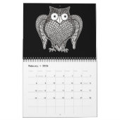 Owl Sketch Cartoon Kalender (Feb 2026)