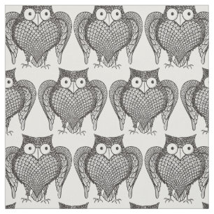 Owl Sketch Cartoon Muster Stoff