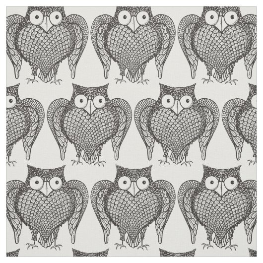 Owl Sketch Cartoon Muster Stoff (Muster)