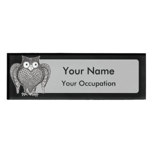 Owl Sketch Cartoon Namenschild