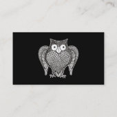 Owl Sketch Cartoon Visitenkarte (Rückseite)