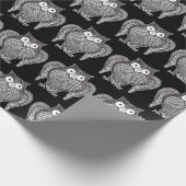 Owl Sketch Muster Geschenkpapier (Ecke)