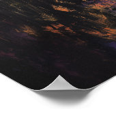 Owl Skull Black Moon Witchy AI Art Matt Value Poster (Ecke)