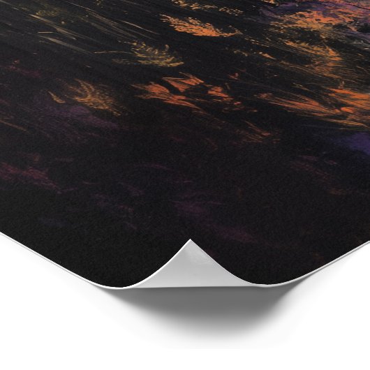 Owl Skull Black Moon Witchy AI Art Matt Value Poster (Ecke)