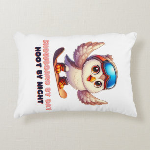 Owl Snowboard Snowboarder Wintersportabenteuer Dekokissen