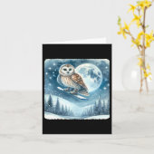 Owl Snowboarden über Moonlit Snowy Landschaft. Sno Karte (Gelbe Blume)