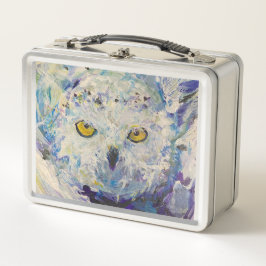 Owl Snowy Maureen Girard Wissenslunch Metall Brotdose