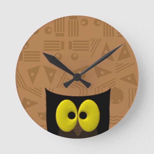 Owl Southwest Runde Wanduhr (Vorderseite)