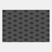 Owl Spinne Evil Eye | Schwarz auf Grau | Geschenkpapier Set (Vorderseite 2)