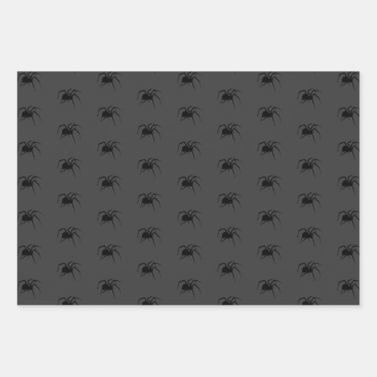 Owl Spinne Evil Eye | Schwarz auf Grau | Geschenkpapier Set (Vorderseite)