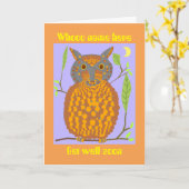 Owl Sprichwort, whoo, Get Well bald, Name hinzufüg Karte (Gelbe Blume)