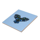 Owl spuckt Wings auf Sky Blue Fliese (Seite)