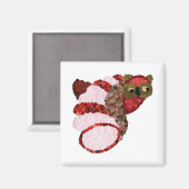 Owl Square Magnet (Vorderseite/Rückseite)