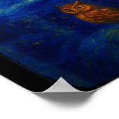 Owl Starry Cute Night Van Gogh Owl Bird Lovers Wom Poster (Ecke)