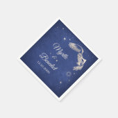 Owl Stars Wizard Blue Magic Wedding Napkins Serviette (Ecke)