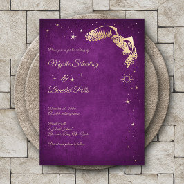 Owl Stars Zauberer Lila Magie Hochzeit Einladung