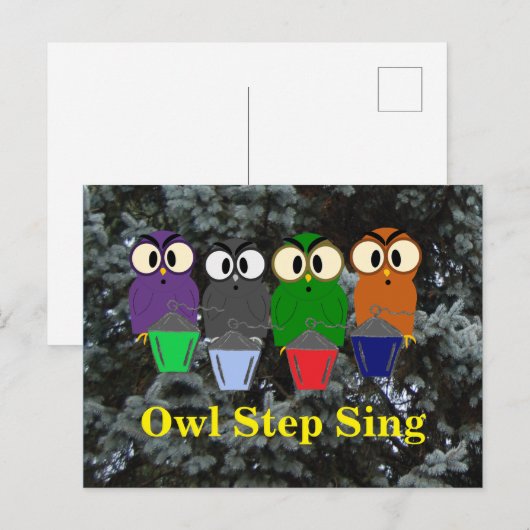 Owl Step Sing Bryn Mawr Lanterns in Bäumen Postkarte (Vorne/Hinten)