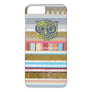 owl, stripes & name Case-Mate iPhone hülle