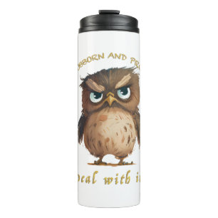Owl Stubborn kümmert sich um Niedliches, wunderbar Thermosbecher