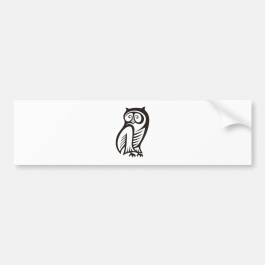 Owl-Symbol Schwarz Autoaufkleber (Vorne)