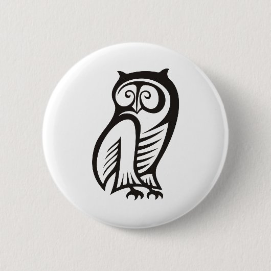 Owl-Symbol Schwarz Button (Vorderseite)